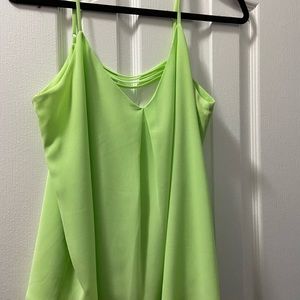 Lime green tank top blouse